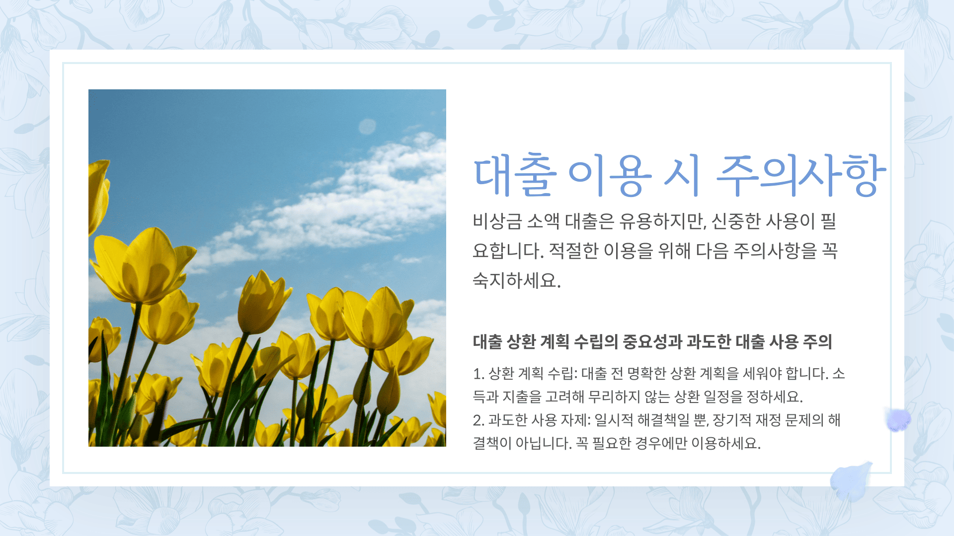 대출 이용 시 주의사항