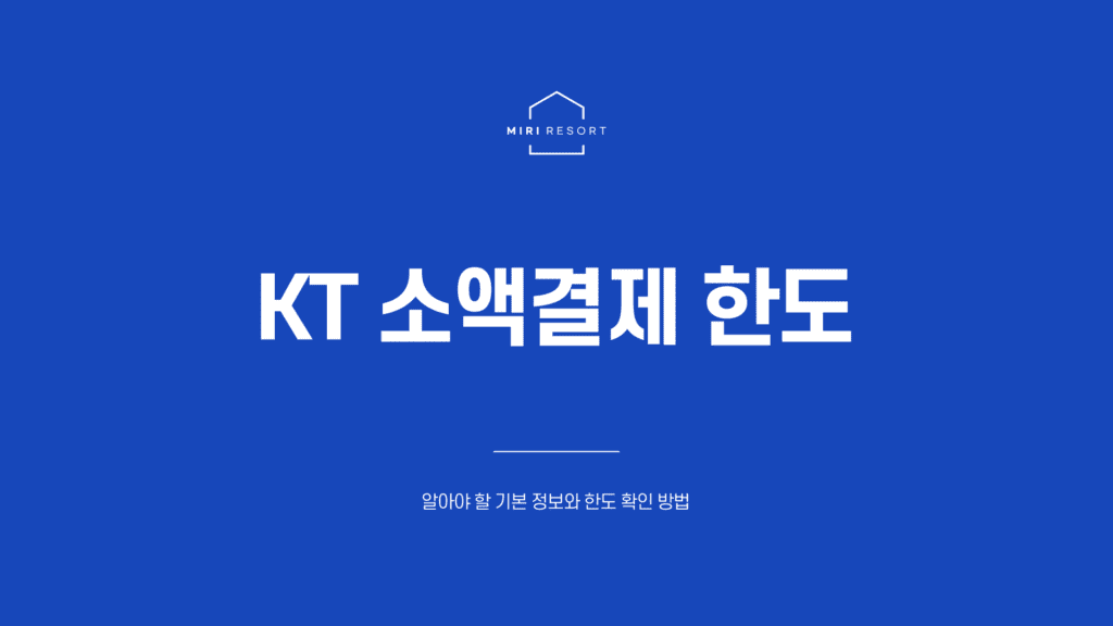 kt 소액결제 한도