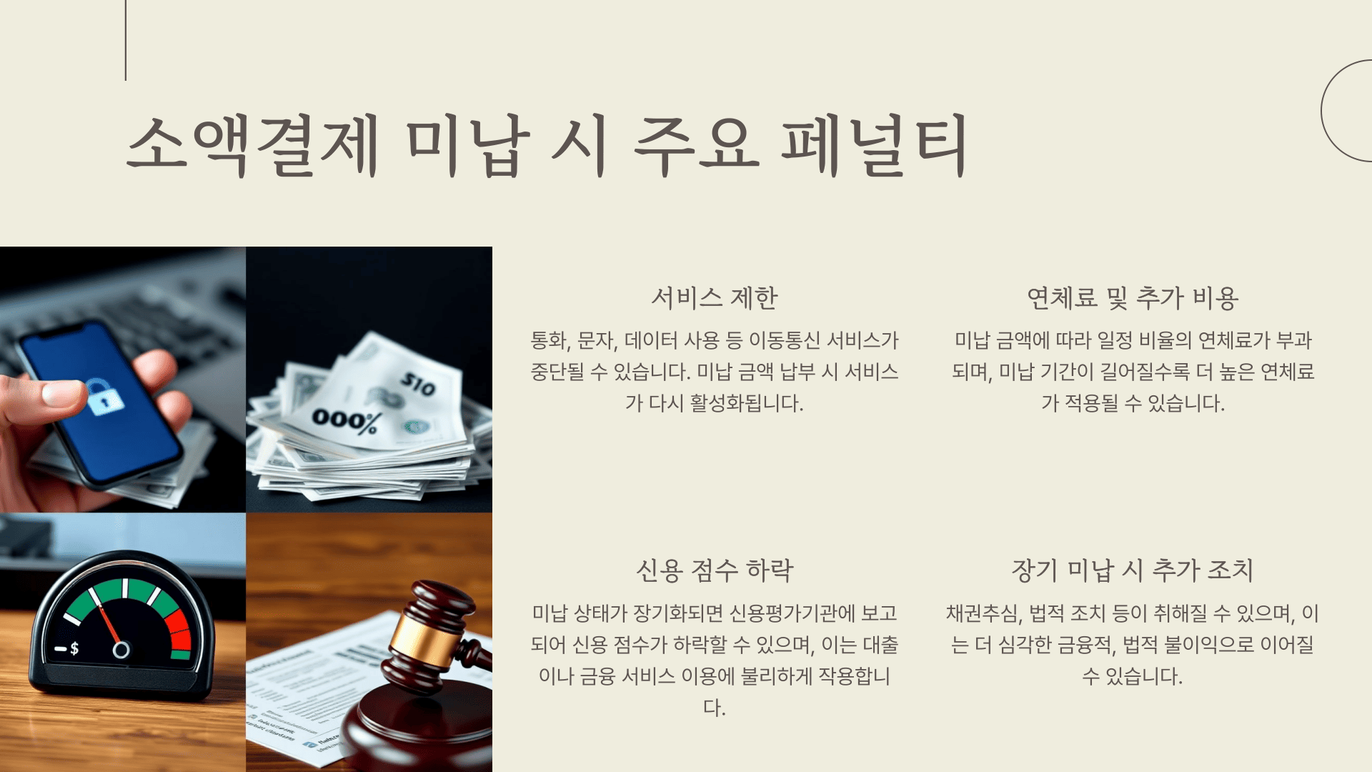 소액결제 미납 시 주요 페널티