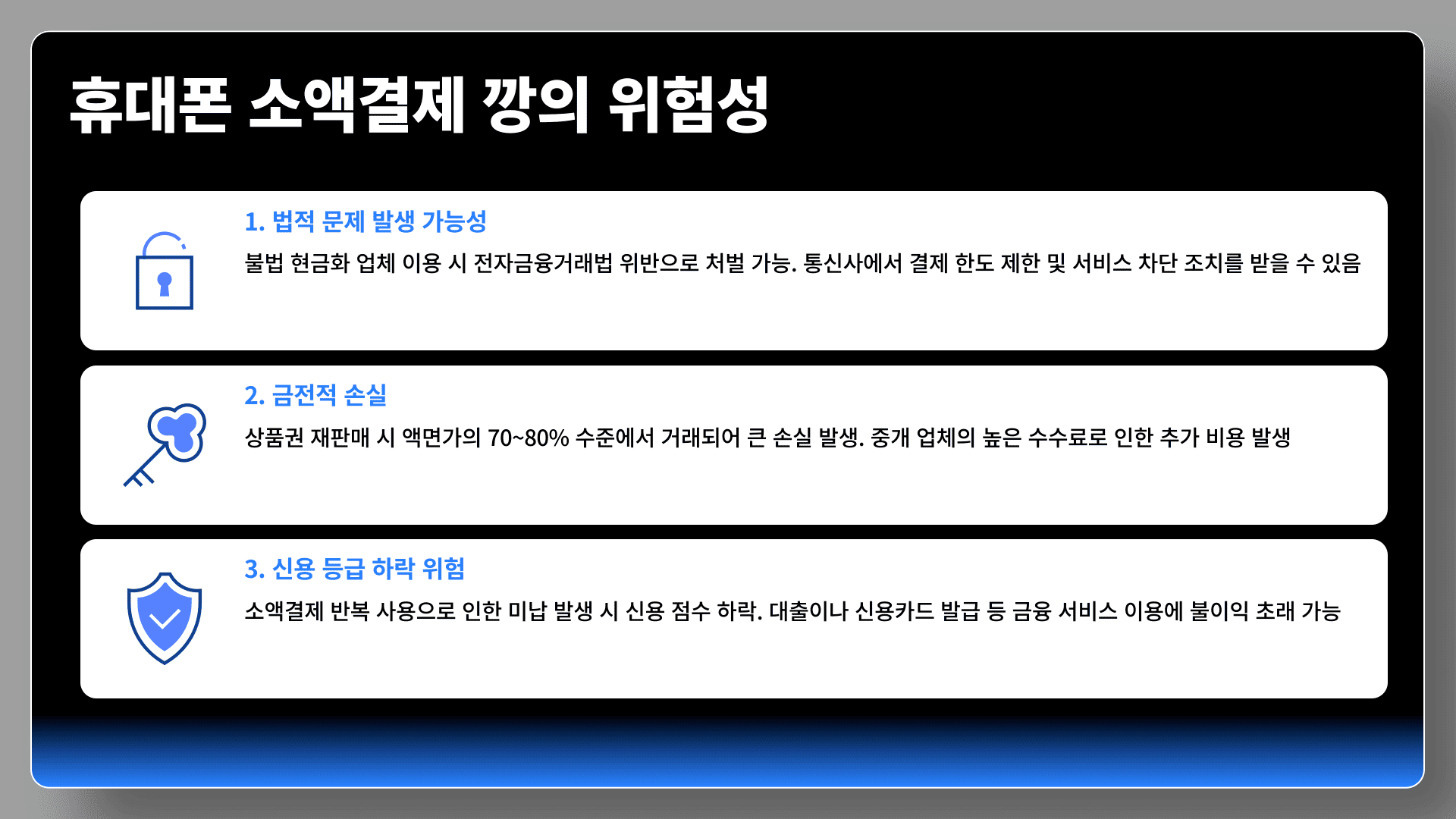 휴대폰 소액결제 깡의 위험성