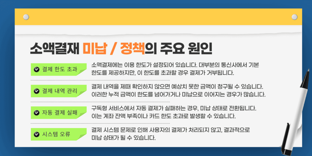 소액결제 정책 미납 해결